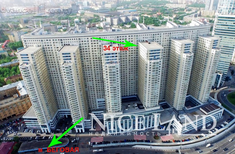 2-х комнатная  у метро  Беговая